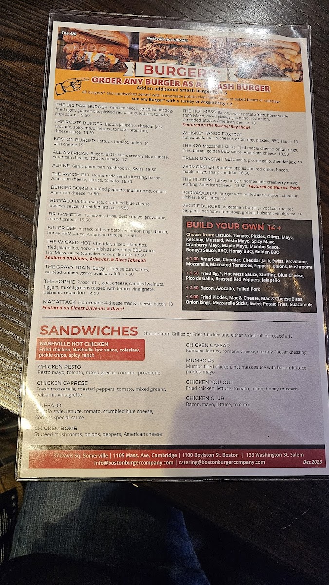 Boston Burger Company - Boylston St. Menu - Image 2