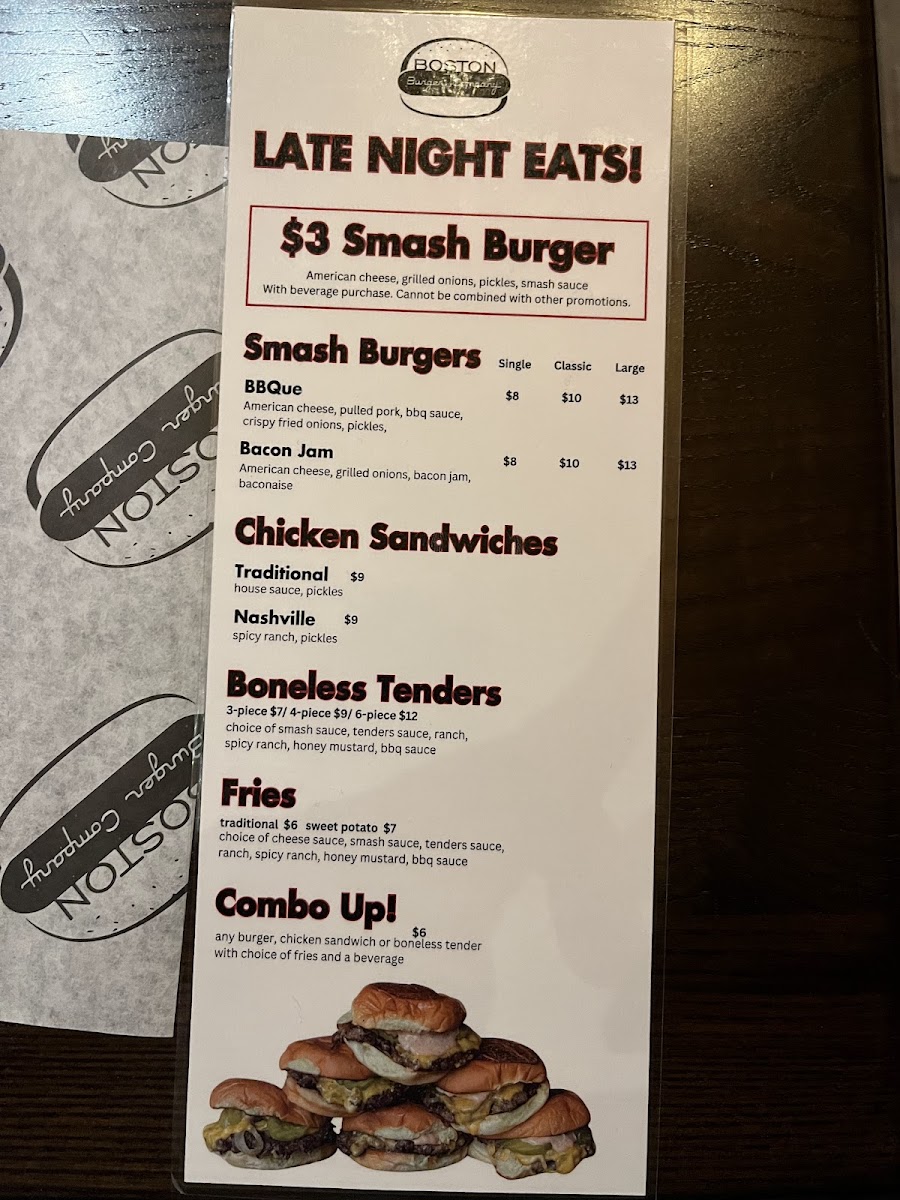 Boston Burger Company - Boylston St. Menu - Image 3