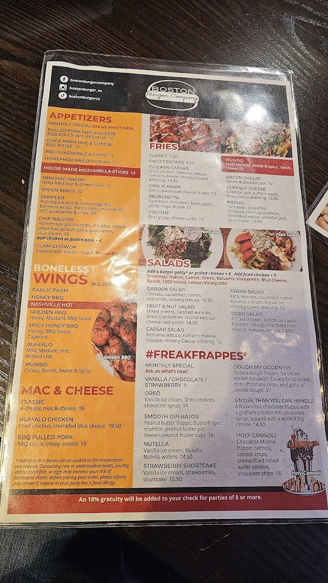 Boston Burger Company - Boylston St. Menu - Image 4